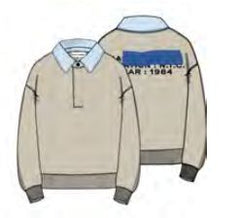 MARC JACOBS STRIPE COLLAR SHIRT LOOK SWEATSHIRT