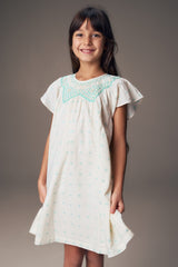 PERNILLE SMOCK STITCH EMBROIDERED FLOWERS DRESS