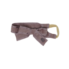 BANDEAU SCALLOP GROSSGRAIN VELVET BABY HEADWRAP WITH BOW
