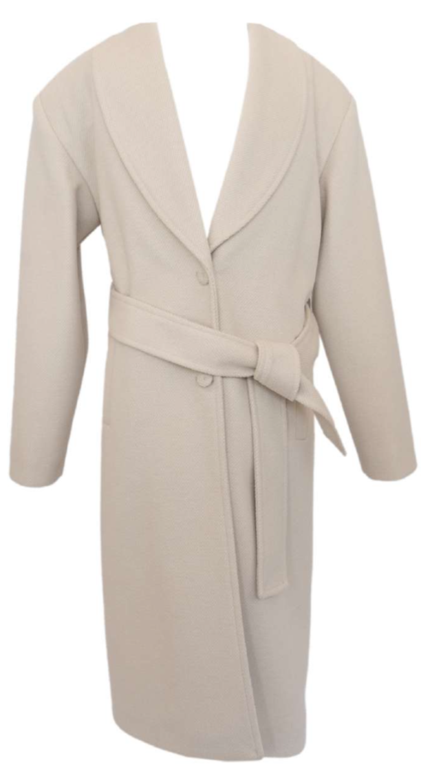 ILLIANA BELTED WOOL DRESS COAT