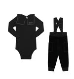 LITTLE PARNI 2PC VELOUR OVERALL SET