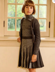 LITTLE PARNI 2PC CARDIGAN WITH SHORT PLEATED SKIRT