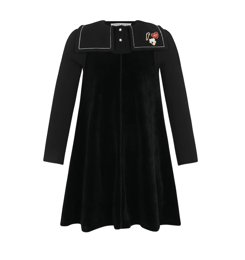 LITTLE PARNI VELOUR DRESS