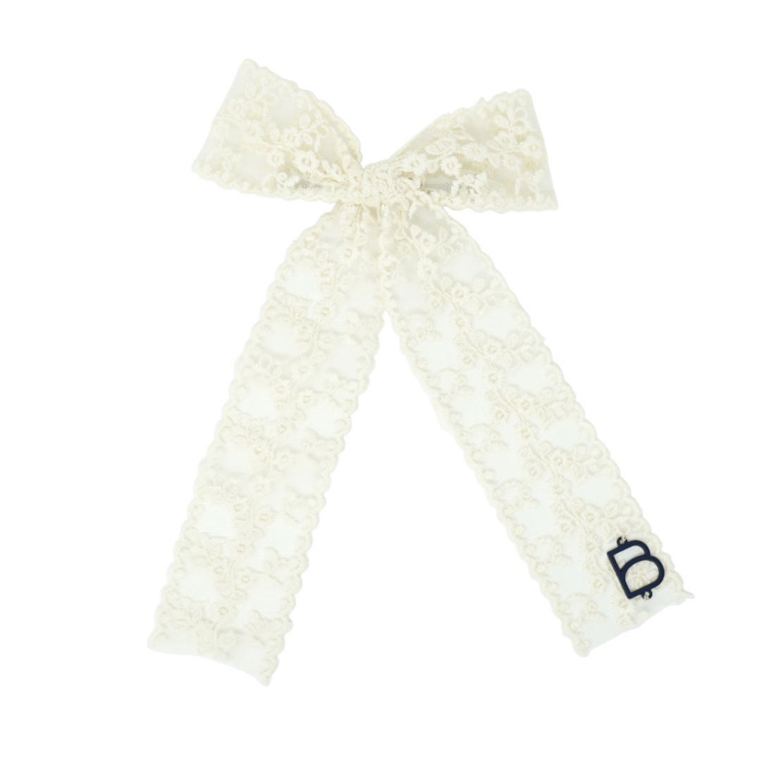 BANDEAU SHEER FLORALS LARGE BOW CLIP