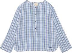 LOUIS LOUISE COTTON CREPE CHECK ONCLE SHIRT