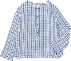 LOUIS LOUISE COTTON CREPE CHECK ONCLE SHIRT