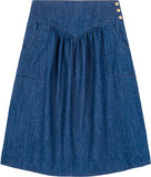 LOUIS LOUISE MYLENE YOKE WITH SIDE BUTTONS DENIM SKIRT