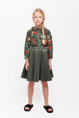 CHRISTINA ROHDE FAUX LEATHER PLEATED SKIRT
