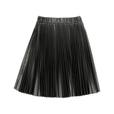 CHRISTINA ROHDE LEATHER ACCORDION PLEATED SKIRT