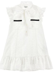 PHILOSOPHY TIE NECK EYELET DRESS
