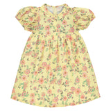 BEBE ORGANIC SOPHIA FLOWER BUTTERFLY PRINT DRESS (6-12 3/4 SLEEVE)