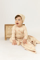 BEE & DEE 2PC SUMMER PLAID FOOTIE WITH BEANIE SET