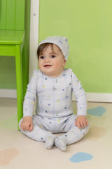 BEE & DEE 2PC SUMMER PLAID FOOTIE WITH BEANIE SET