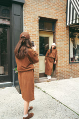 URBAN EDGE 2PC SWEATSHIRT WITH MIDI SWEATSKIRT