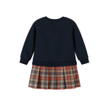 NOU NELLE SWEATSHIRT TOP PLAID PLEATED BOTTOM DRESS