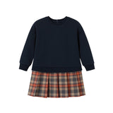 NOU NELLE SWEATSHIRT TOP PLAID PLEATED BOTTOM DRESS