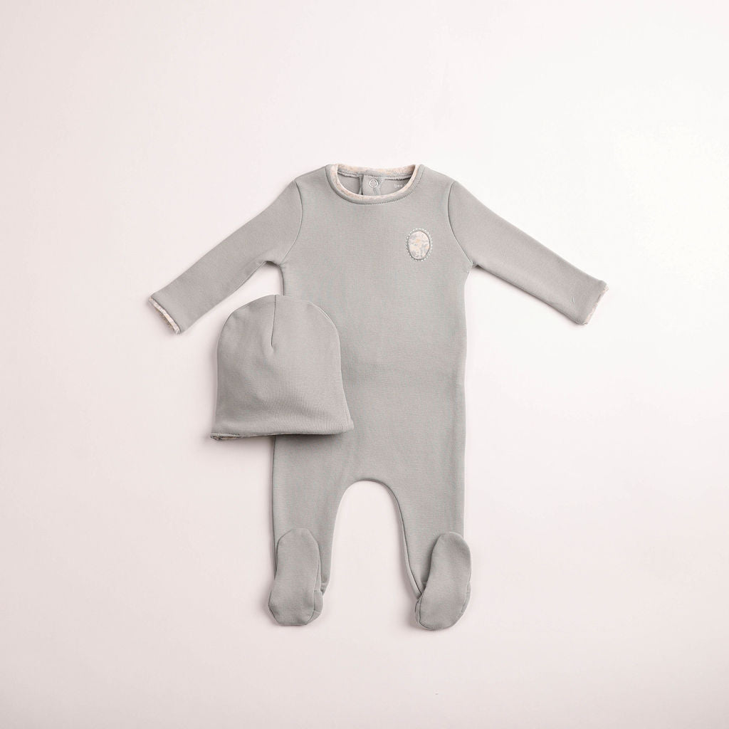BEE & DEE 2PC SWEET CUTOUT FOOTIE WITH BEANIE SET