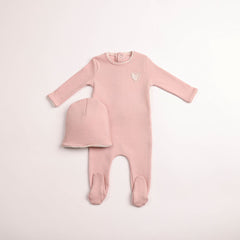 BEE & DEE 2PC SWEET CUTOUT FOOTIE WITH BEANIE SET