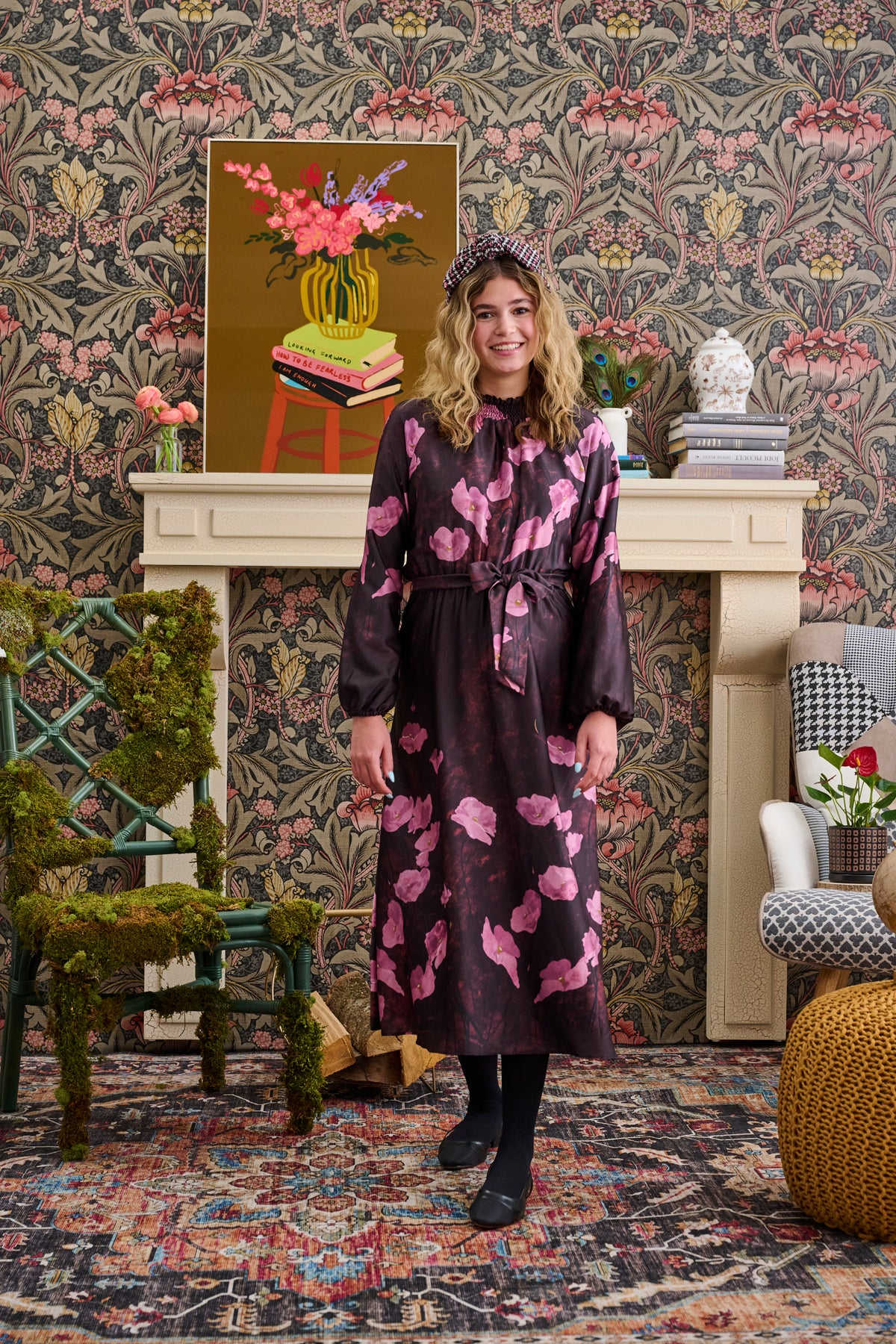 LAURENT FLOWER PRINT DRESS