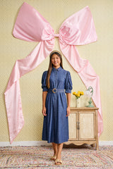 LAURENT BELTED BUTTON DOWN DENIM DRESS