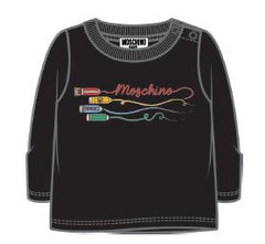Tシャツ・カットソー Moschino Moschino All Over Print Shirt Love Moschino Graphic Heart Embroidered T Shirt in White