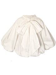 RASPBERRY PLUM STEPHANIA GATHERED RUFFLE NECK WITH FRONT TIE TOP