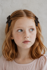 BANDEAU TAFFETA WINTER MINI BOW CLIP SET