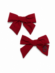 BANDEAU TAFFETA WINTER MINI BOW CLIP SET