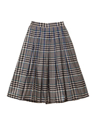 COSMOSOPHIE TAMI PLAID PLEATED SKIRT