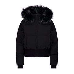SCOTCH BONNET FUR HOOD ELASTIC COAT