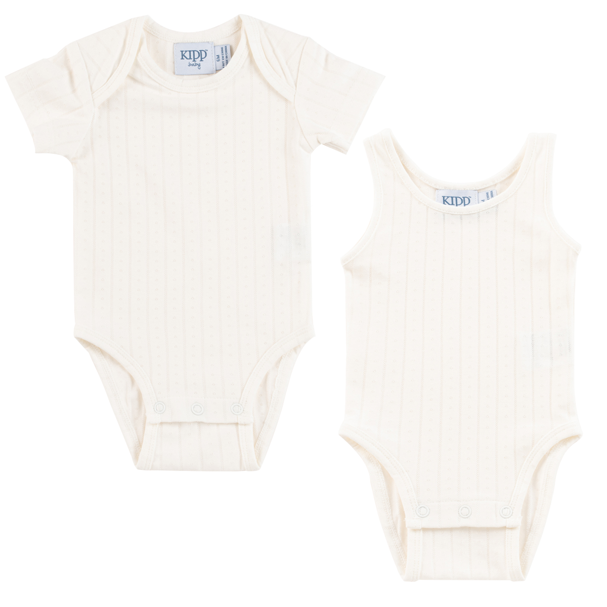 KIPP BABY 2 PACK POINTELLE SCALLOP BODYSUITS