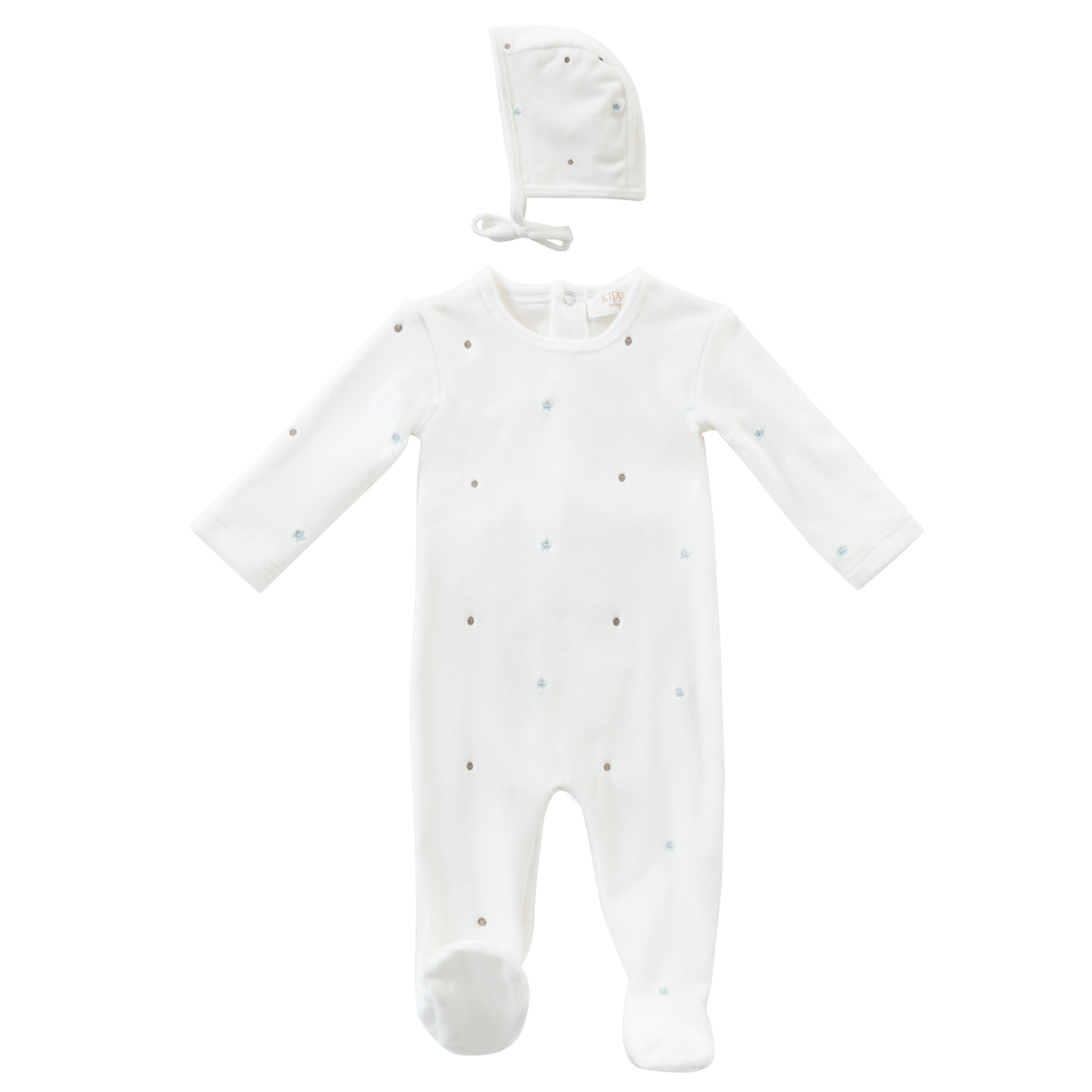 KIPP BABY 3PC STAR FOOTIE + BONNET + BLANKET SET