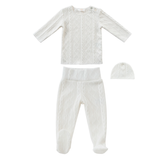 KIPP BABY 4PC CABLE KNIT SET +BEANIE + BLANKET + TEDDY SET