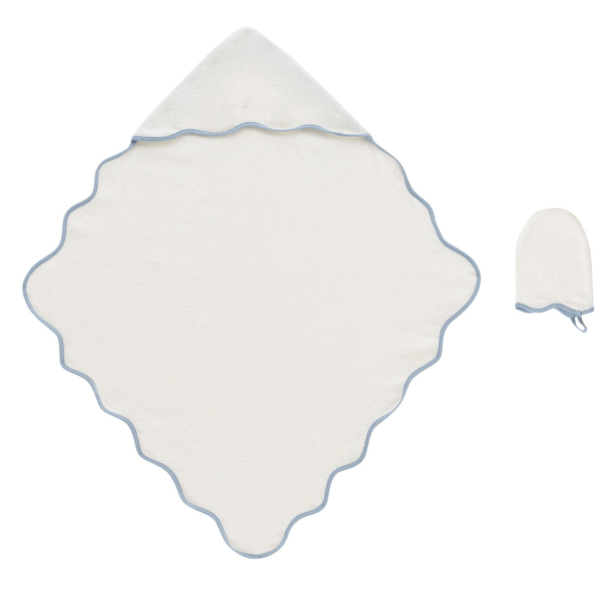 KIPP BABY 2PC SCALLOP TOWEL AND MITT SET