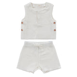 KIPP 2PC AIDEN CROCHET VEST AND SHORTS SET