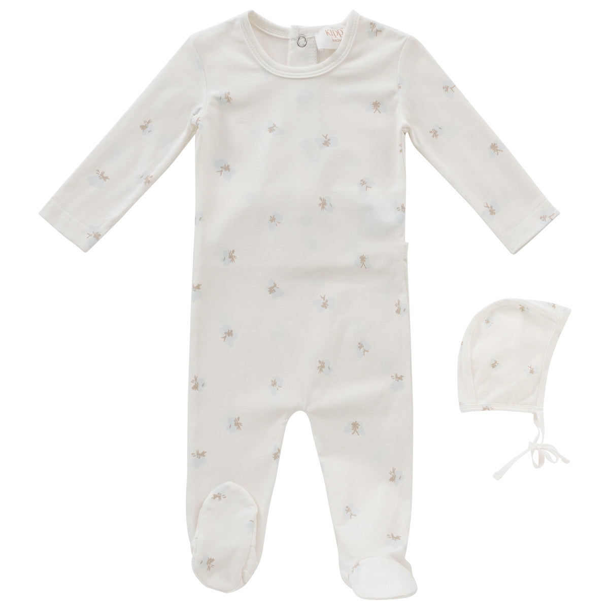 KIPP BABY 2PC BUTTERFLY FOOTIE + BONNET SET