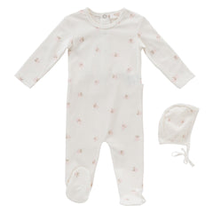 KIPP BABY 2PC BUTTERFLY FOOTIE + BONNET SET