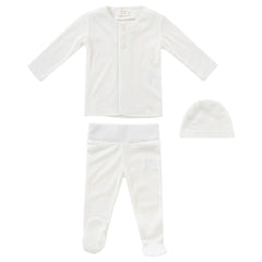 KIPP BABY 4PC, POINTELLE KNIT 2PC SET + HAT + BLANKET