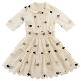 KIPP STELLA SMOCKED WAIST FLOWER PRINT SCALLOP BOTTOM DRESS