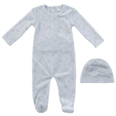KIPP BABY 2PC FLYING RIBBONS FOOTIE AND HAT SET