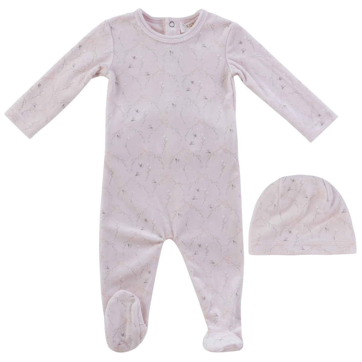 KIPP BABY 2PC FLYING RIBBONS FOOTIE AND HAT SET