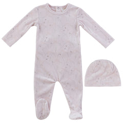 KIPP BABY 2PC FLYING RIBBONS FOOTIE AND HAT SET