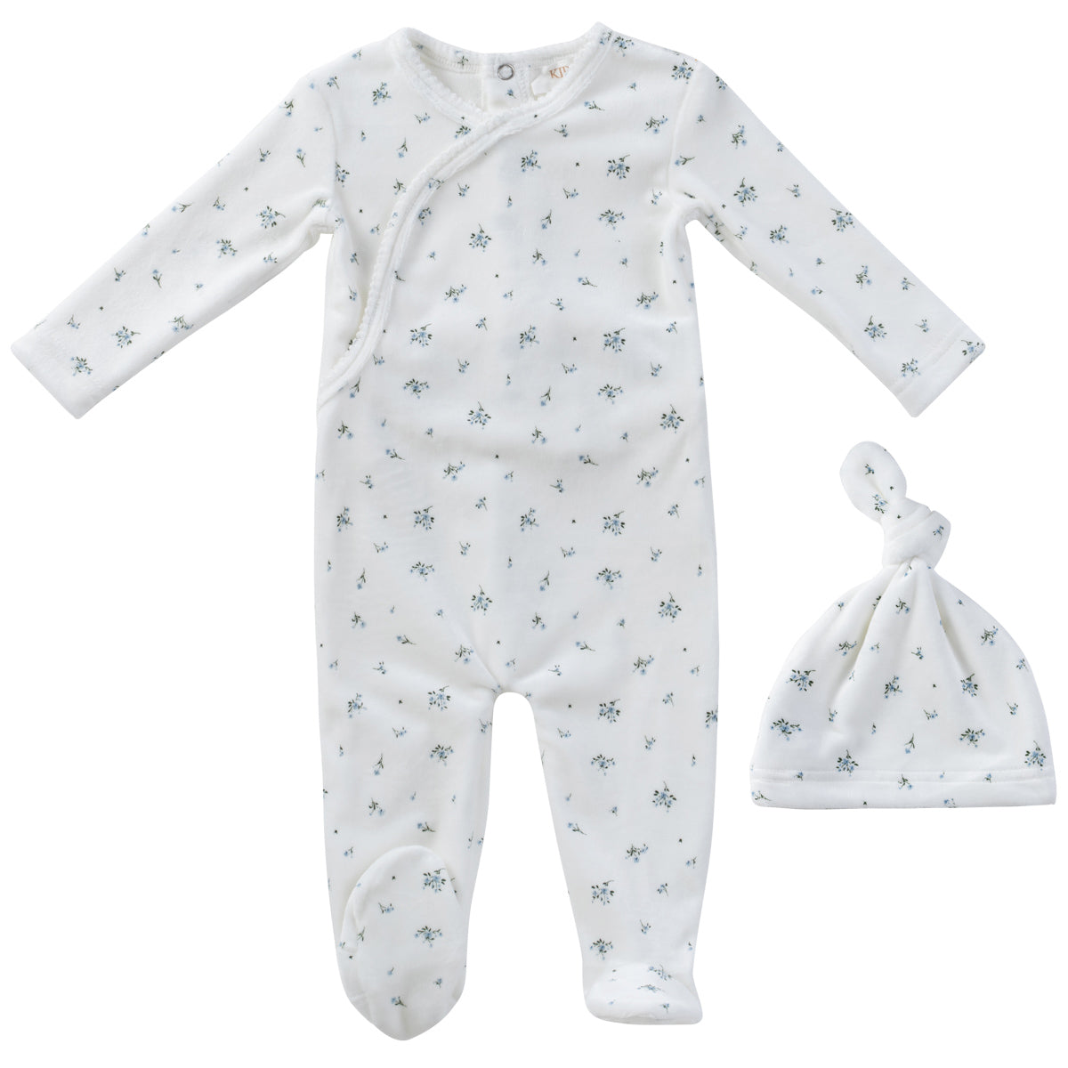 KIPP BABY 2PC LIL BLOOMS FOOTIE AND HAT SET