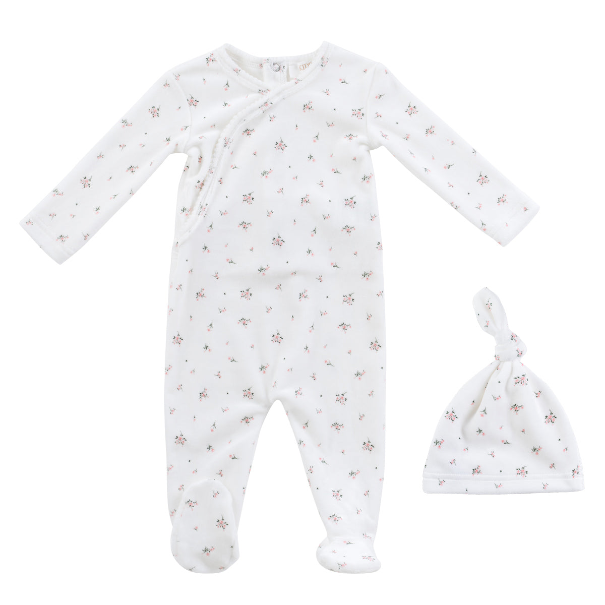 KIPP BABY 2PC LIL BLOOMS FOOTIE AND HAT SET