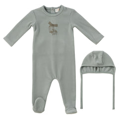KIPP BABY 2PC FELT BOW FOOTIE AND BONNET SET