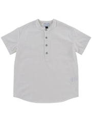 KLAI SHORT SLEEVE MANDARIN COLLAR SHIRT