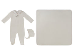 KIPP BABY 3PC MAGICAL MEADOW COLLAR FOOTIE WITH HAT AND BLANKET