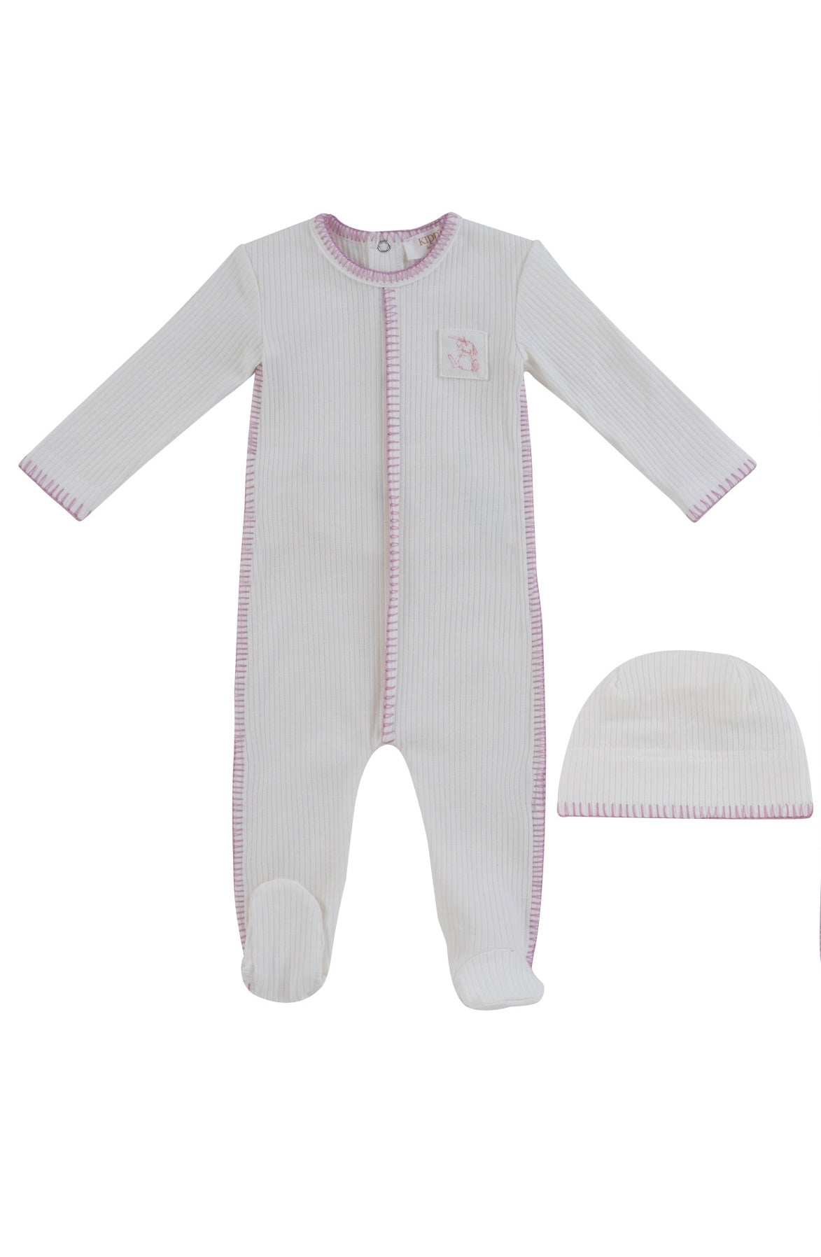 KIPP BABY 2PC BUNNY RIB FOOTIE WITH HAT