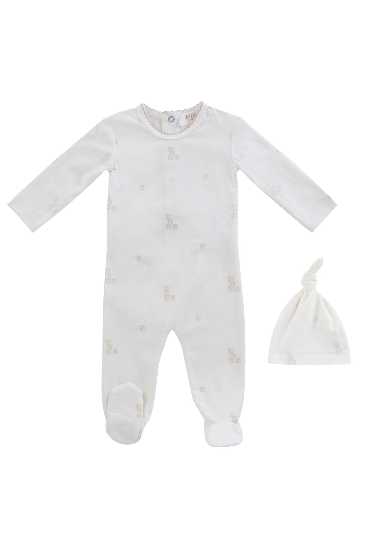 KIPP BABY 2PC BLOCKS FOOTIE WITH HAT