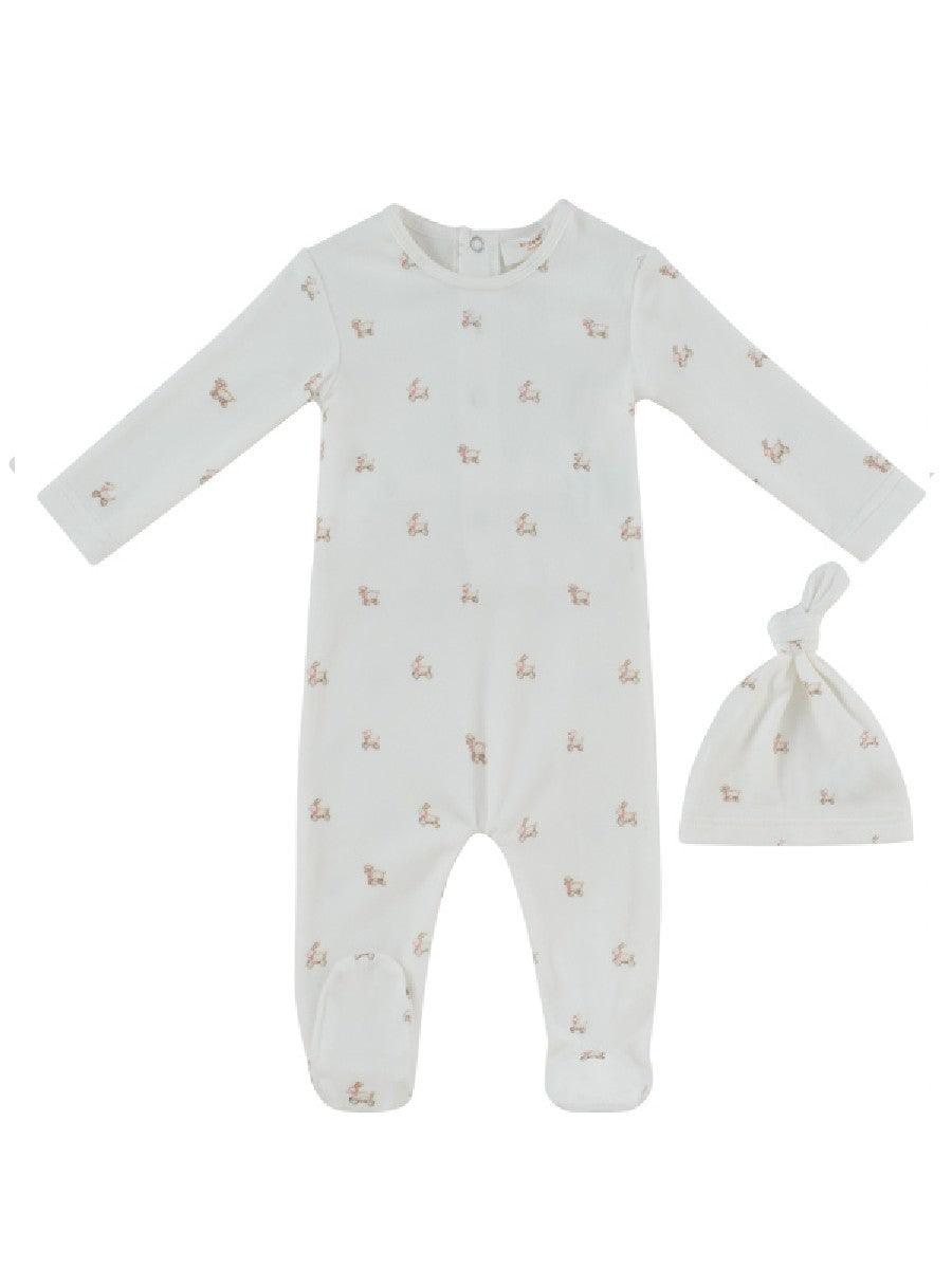 KIPP BABY 2PC PETITS AMIS FOOTIE & HAT SET